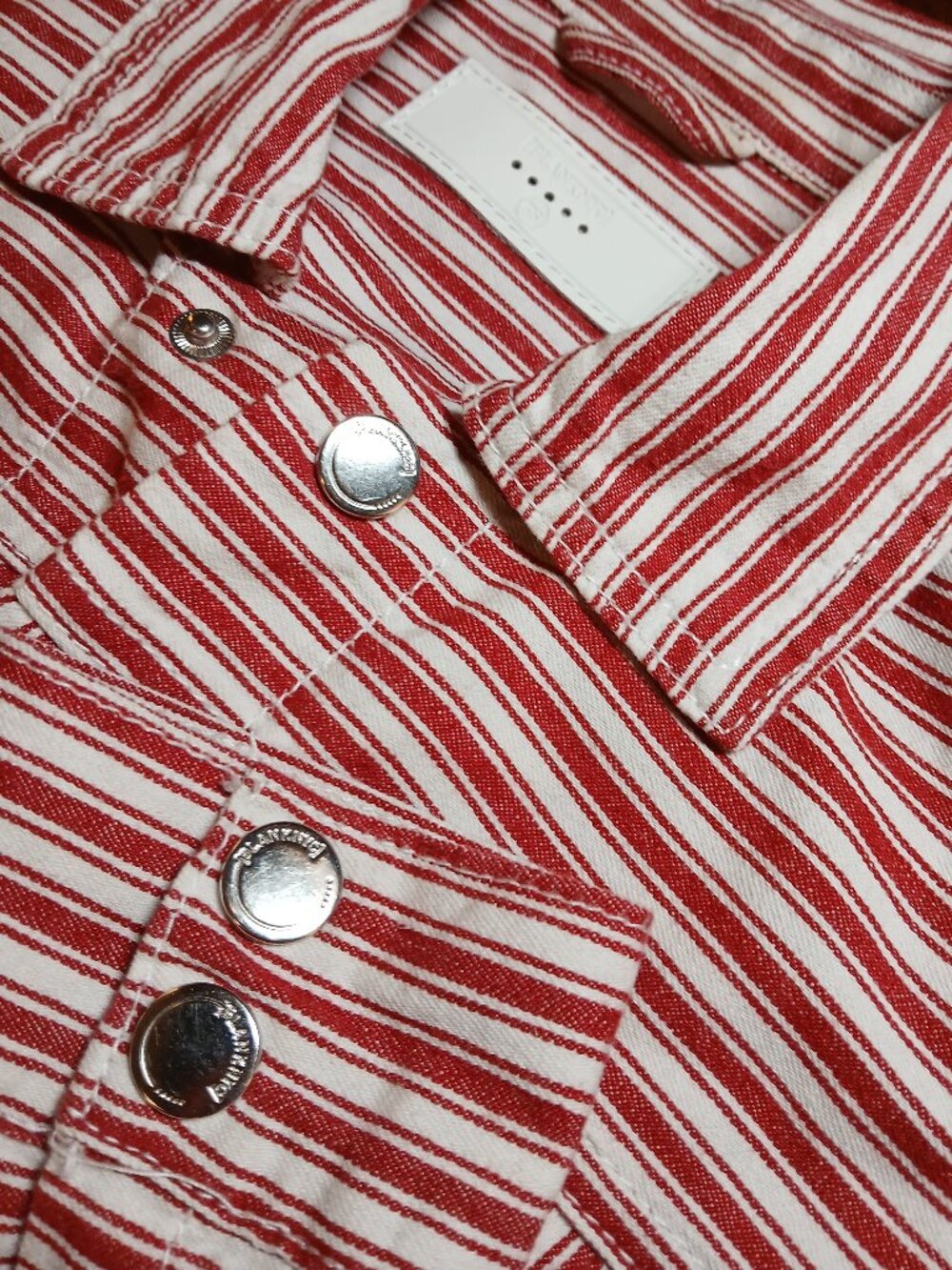 BLANKNYC Red & White Stripe Cotton Crop Jacket - EUC - Picture 15 of 16